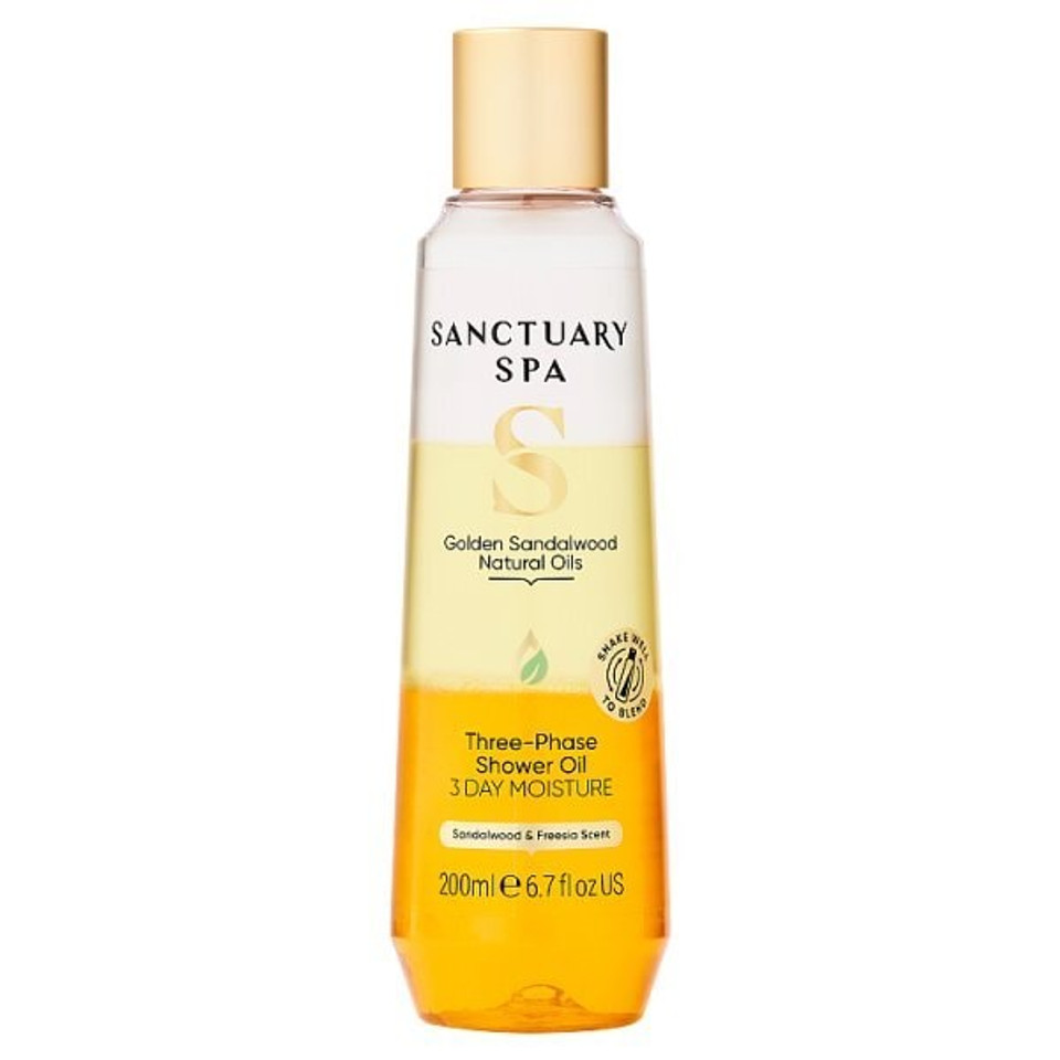 Sanctuary Spa Golden Sandalwood Three-Phase Shower Oil 200Ml