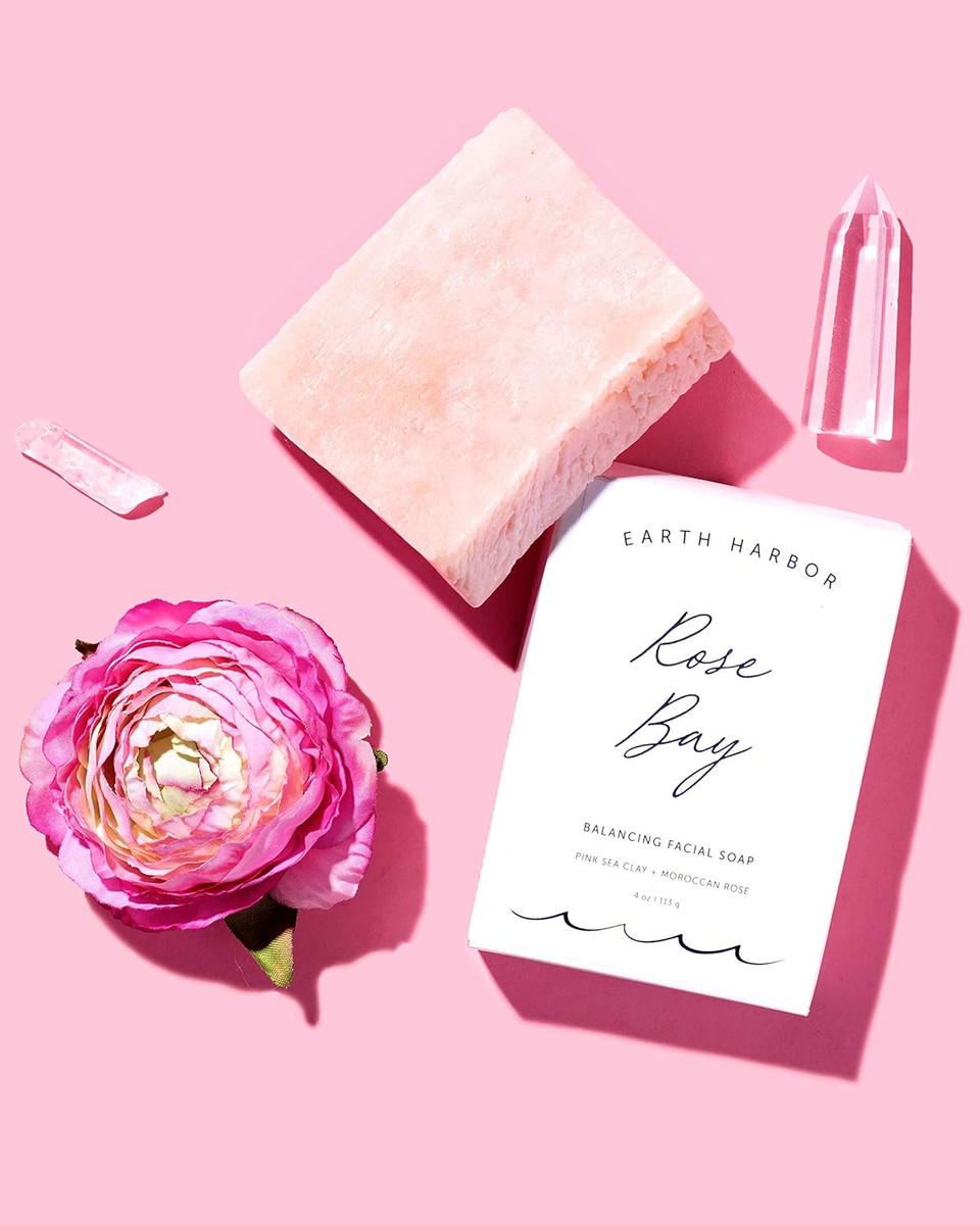 Earth Harbor | Rose Bay Balancing Facial Soap | Gentle & Sensitive | Australian Pink Clay | Synthetic-Free + Zero-Waste