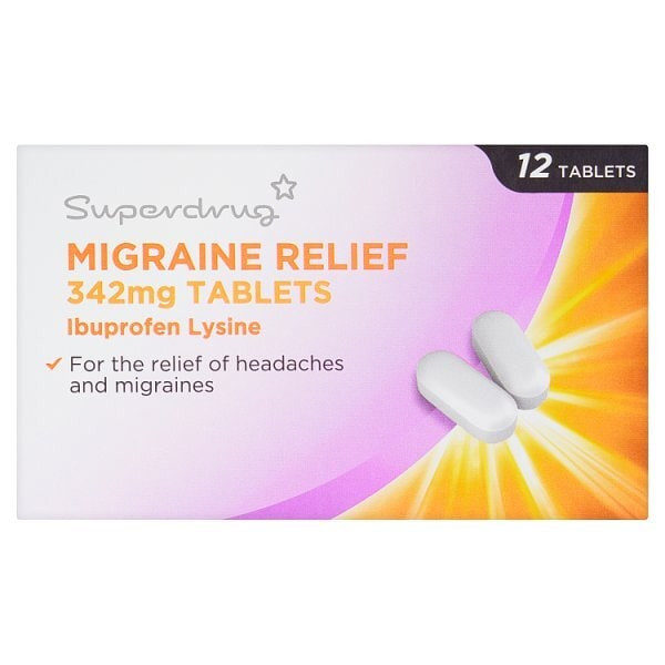 Ibuprofen Lysine Migraine 12 Tablets 342Mg