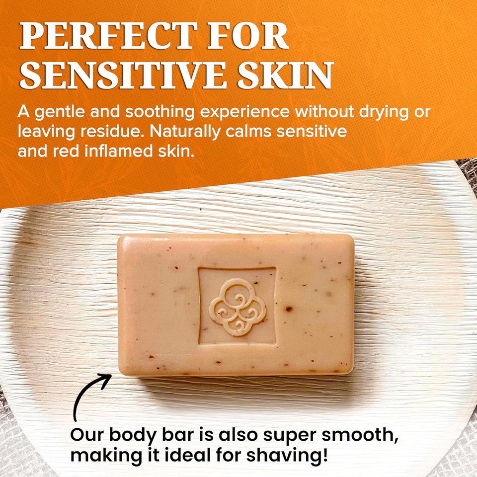 Sibu Sea Buckthorn Soap, Cleansing Face & Body Bar With Citrus Scent (3-Pack)  Moisturizes Skin, Reduces Redness And Blemishes, And Calms Sensitive Skin
