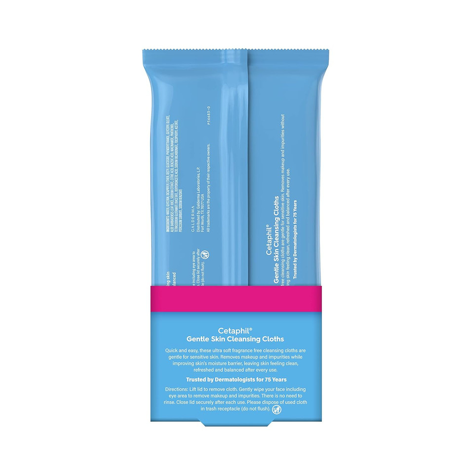 Cetaphil Gentle Makeup Removing Face Wipes, Daily Cleansing Facial Towelettes Gently Remove Makeup, Fragrance And Alcohol Free, 25 Count