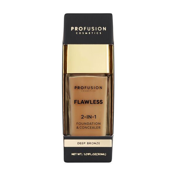 Profusion Cosmetics Flawless 2-In-1 Foundation | Deep Bronze
