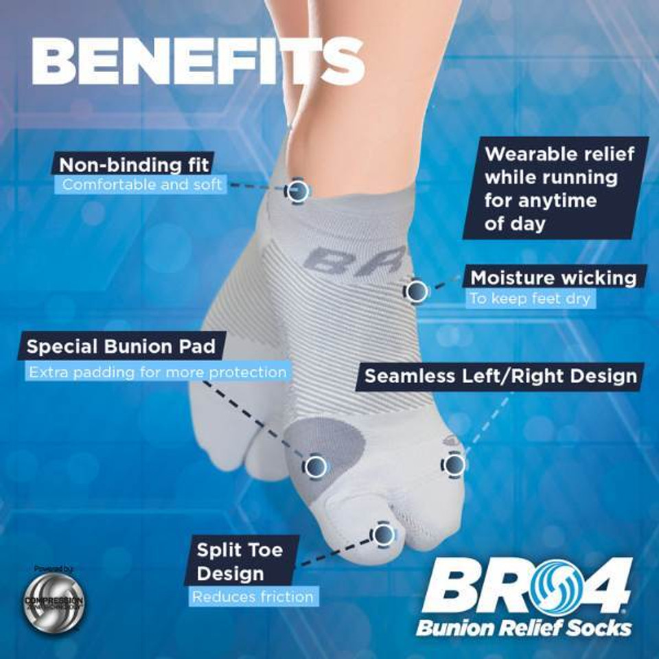 Orthosleeve Br4 Bunion Relief Socks Black - M