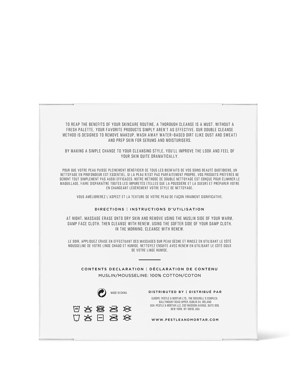 Pestle & Mortar - Double Sided Face Cloths - Reusable Makeup Remover Face Cloths - Pack Of 3