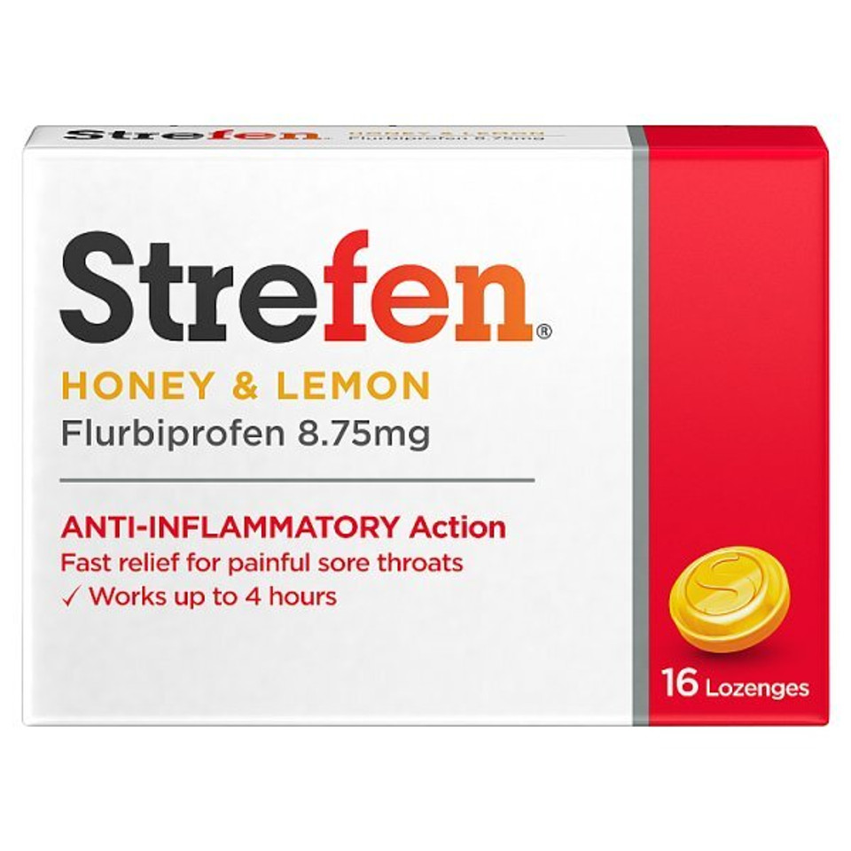 Strefen Honey & Lemon Sore Throat Anti Inflam Lozenges 16S