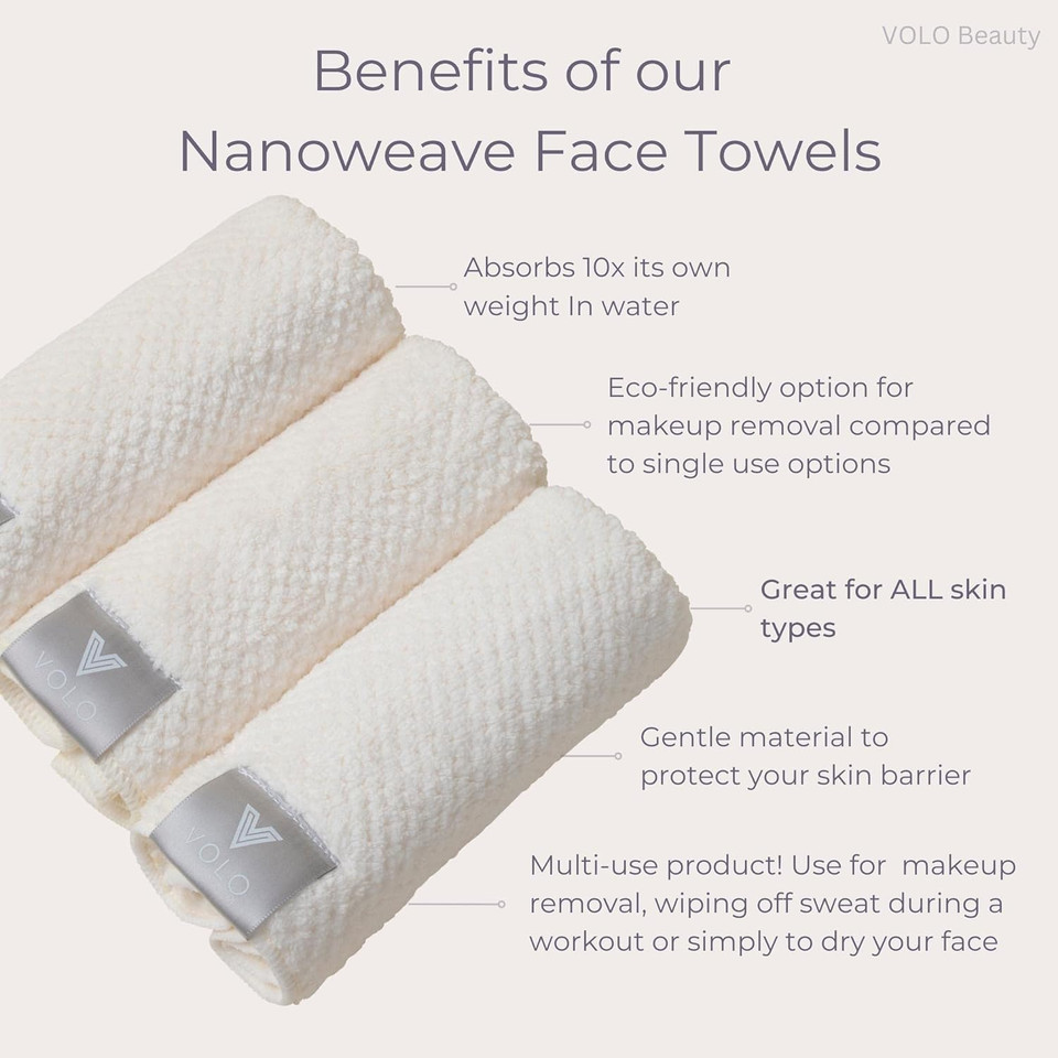 Volo Hero Salt White Face Towel | Reusable Facial Wash Cloths | Makeup Remover & Post Shower Washcloths | Ultra Soft, Absorbent, Gentle, Fast Drying Nanoweave Fabric Face Towels | Microfiber 3Pksalt White Volo Hero Salt White Face Towel | Reusable Facial Wash Cloths | Makeup Remover & Post Shower Washcloths | Ultra Soft, Absorbent, Gentle, Fast Drying Nanoweave Fabric Face Towels | Microfiber 3Pksalt White
