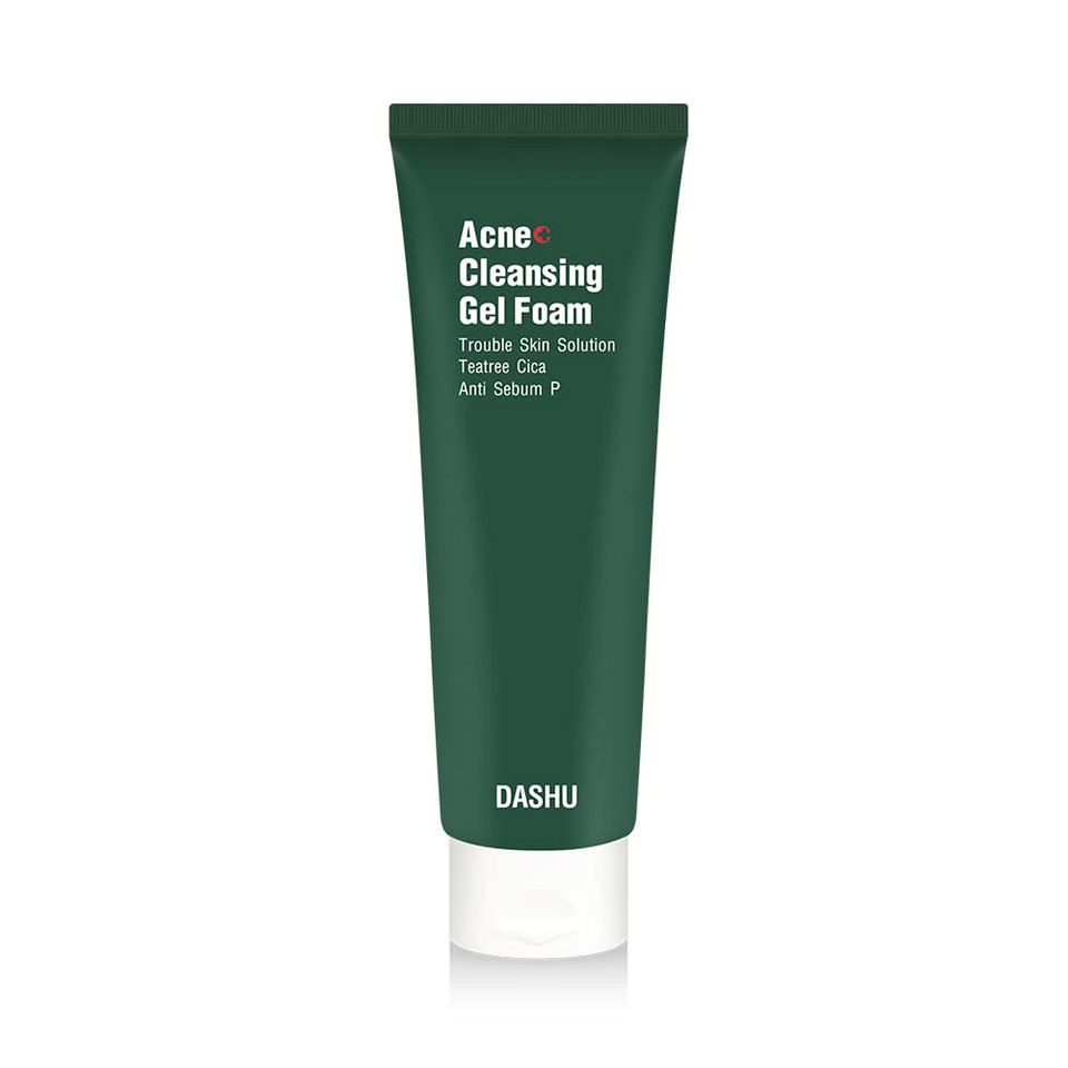Dashu A.C Teatree Trouble Cleansing Gel Foam 4.05Fl Oz - Sensitive/Dry Skin, Non-Irritation, Deep Cleansing
