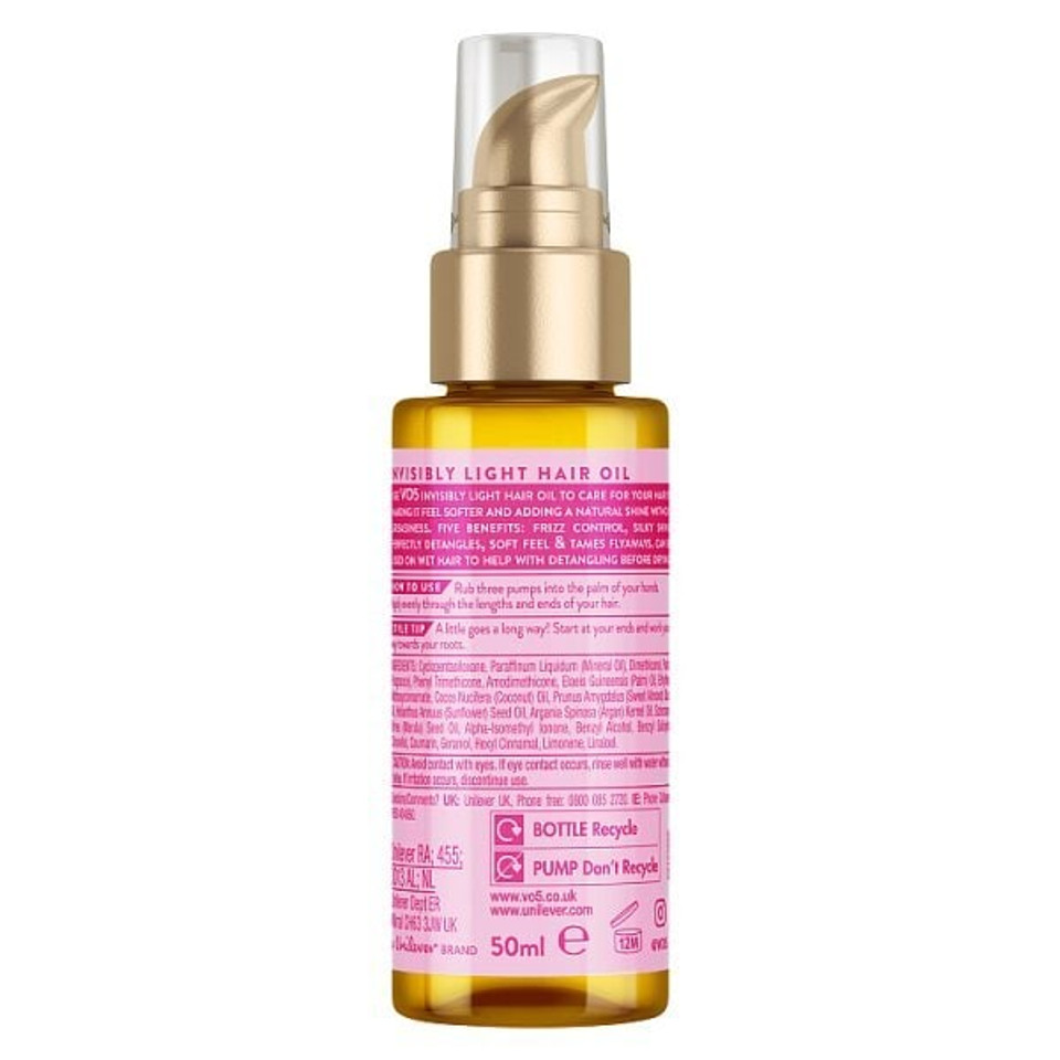 Vo5 Invisibly Light Hair Oil To Enhance Dry Dull Hair 50Ml