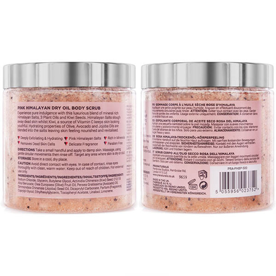 Pranaturals Pink Himalayan Dry Oil Body Scrub 500G