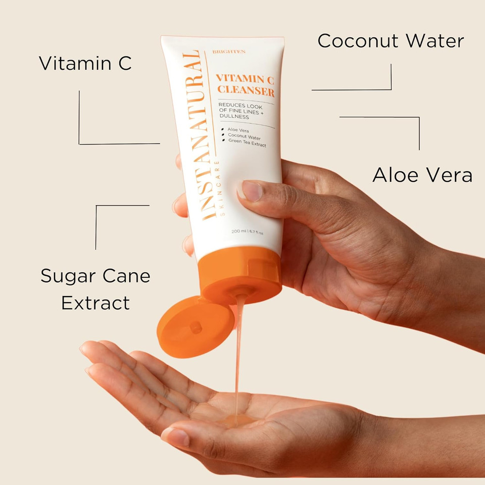 Instanatural Vitamin C Four Step Skin Care Kit, Brightens, Hydrates, Prevents Signs Of Aging, Face Wash, Toner, Serum And Moisturizer, With Botanical Extracts