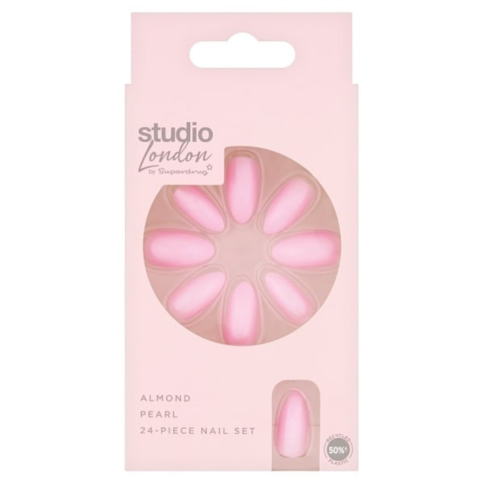Studio London Pink Peal Almond Nails