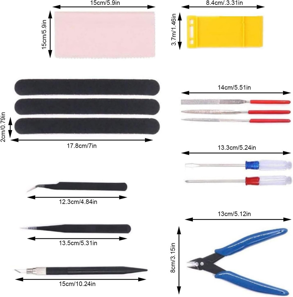 VALUEVIBES Professional Modeler Basic Tools Craft Set – Model Kit for Gundam, Hobby Model Assembly & Building(15-Piece)