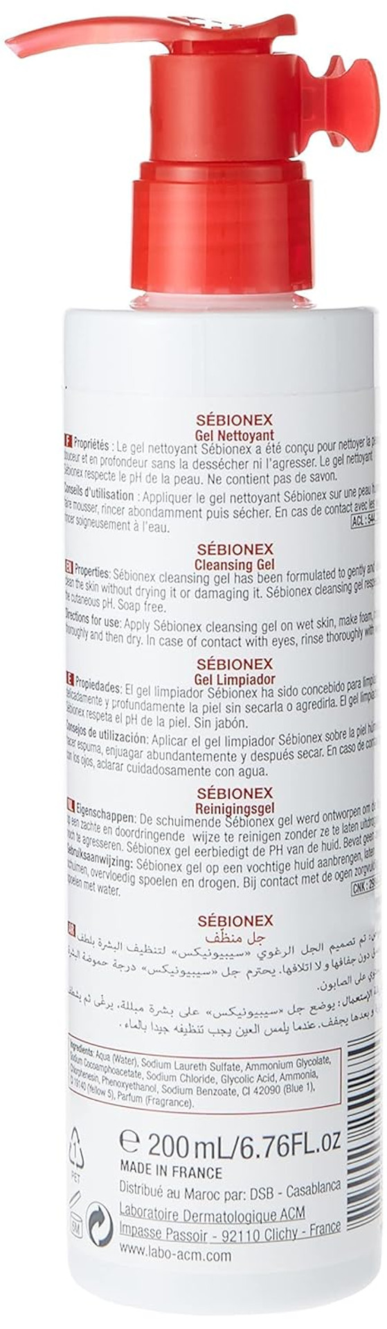 Sebionex Foaming Gel Face - Body (200mL) ACM Laboratoire Dermatologique