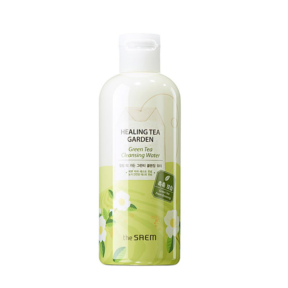 [The Saem] Healing Tea Garden Cleansing Water Green Tea 300Ml (10.14 Fl.Oz) - One Step No Wash Cleansing Water, Aha Elements Remove Dead Skin Cells, Skin Purifyinggreen Tea