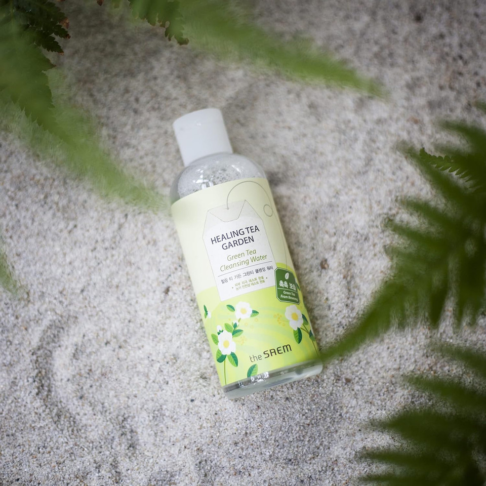 [The Saem] Healing Tea Garden Cleansing Water Green Tea 300Ml (10.14 Fl.Oz) - One Step No Wash Cleansing Water, Aha Elements Remove Dead Skin Cells, Skin Purifyinggreen Tea