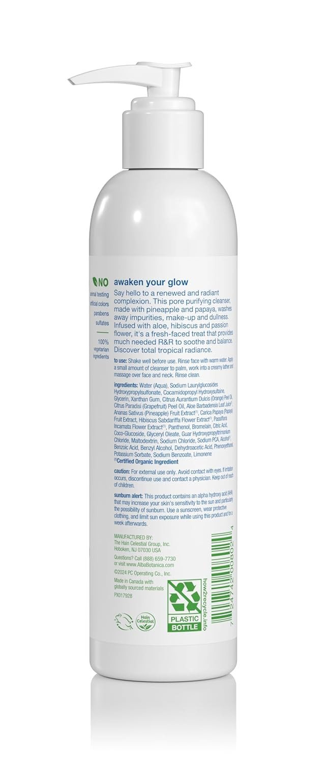 Alba Botanica Hawaiian Facial Wash, Deep Cleansing Coconut Milk, 8 Oz