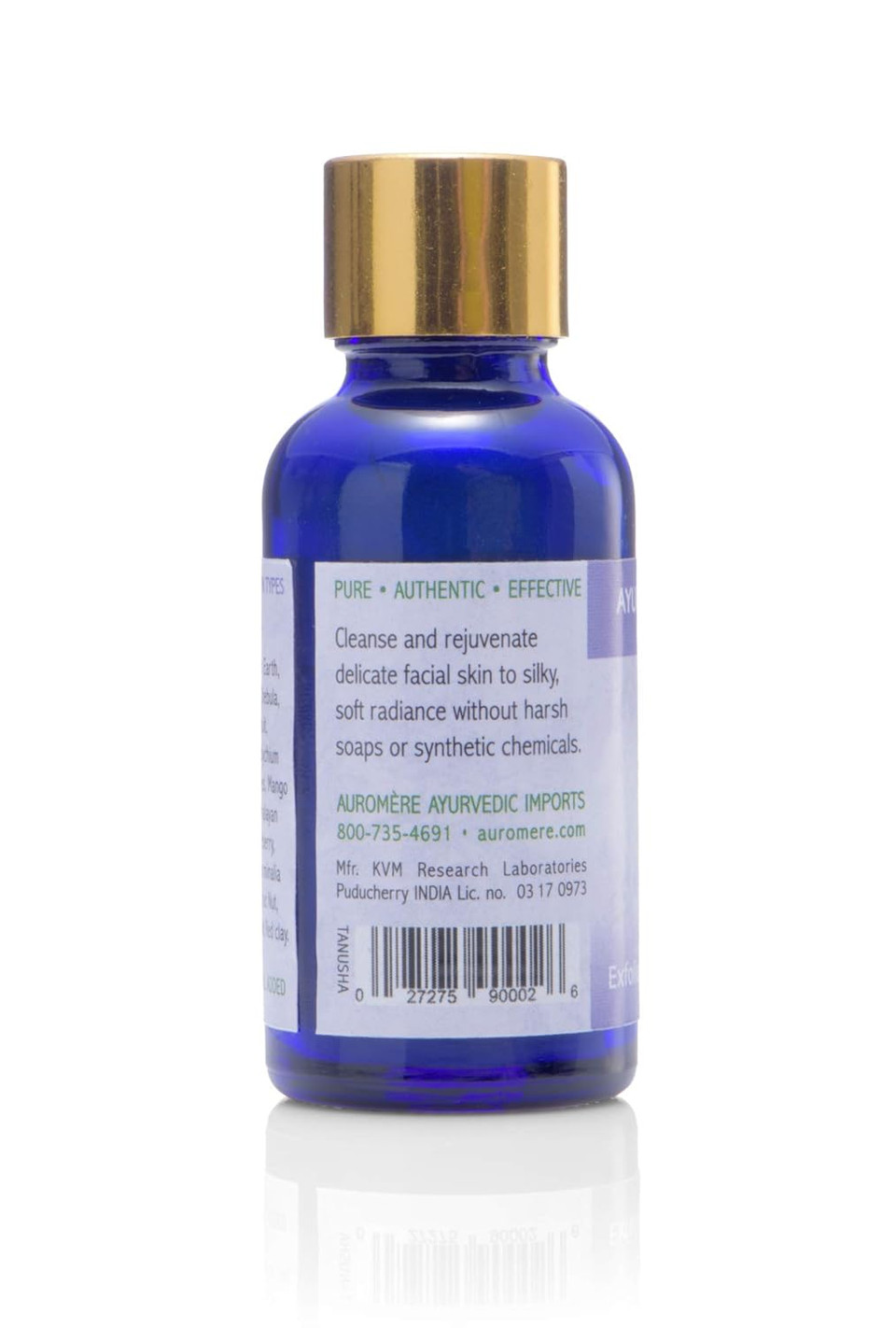 Auromere Ayurvedic Exfoliating Face Wash - Vegan, All Natural, Non Gmo, Gentle Facial Polish & Cleanser (.56 Oz)