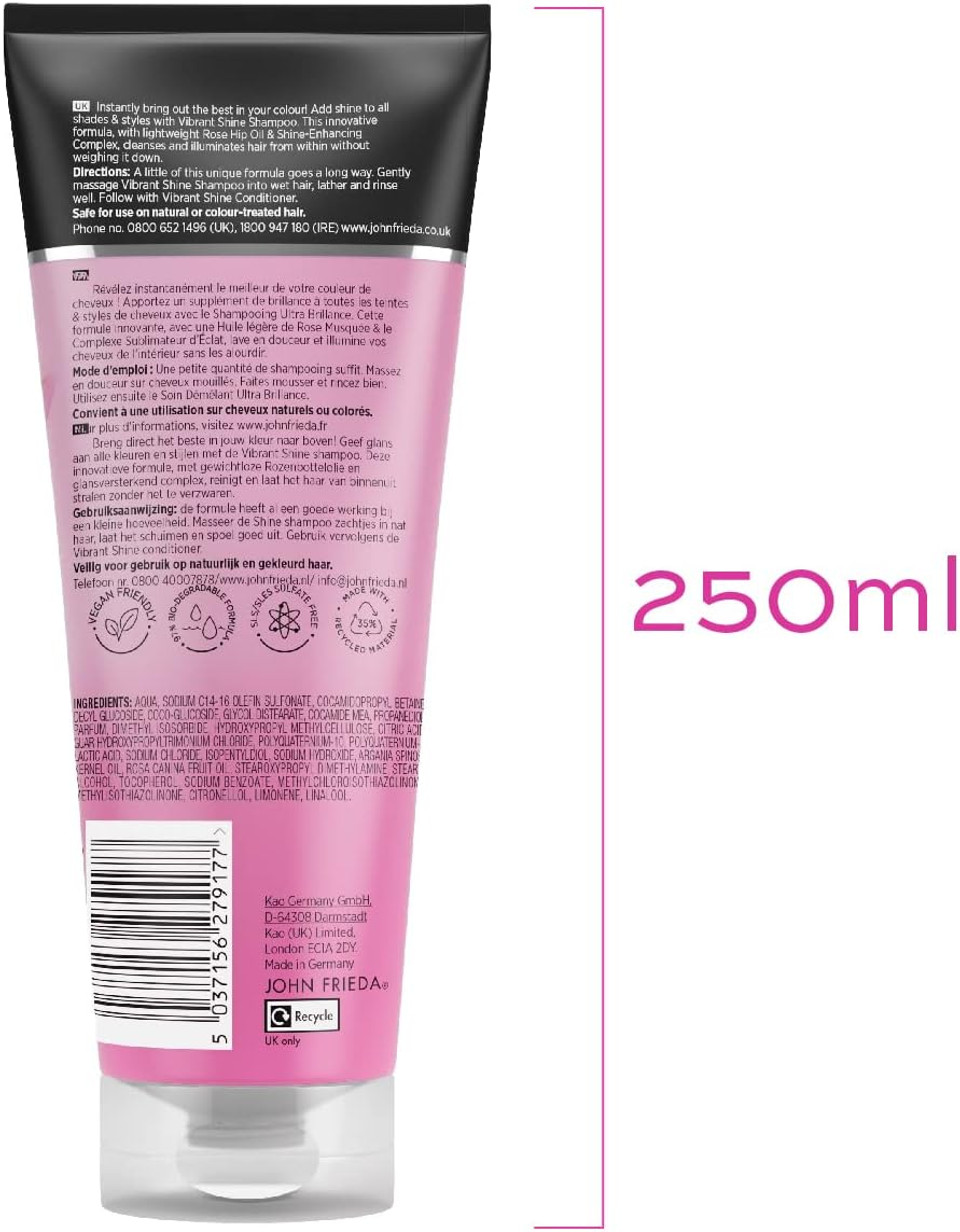 John Frieda Vibrant Shine Colour Shine Shampoo 250ml