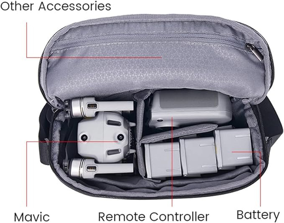 INFINIBYTE Portable Shoulder Bag for Drone Protection - DJI Mavic Mini 2/Mini 3/Air 2/2S Drone Storage Bag - Compact and Protective Carrying Case