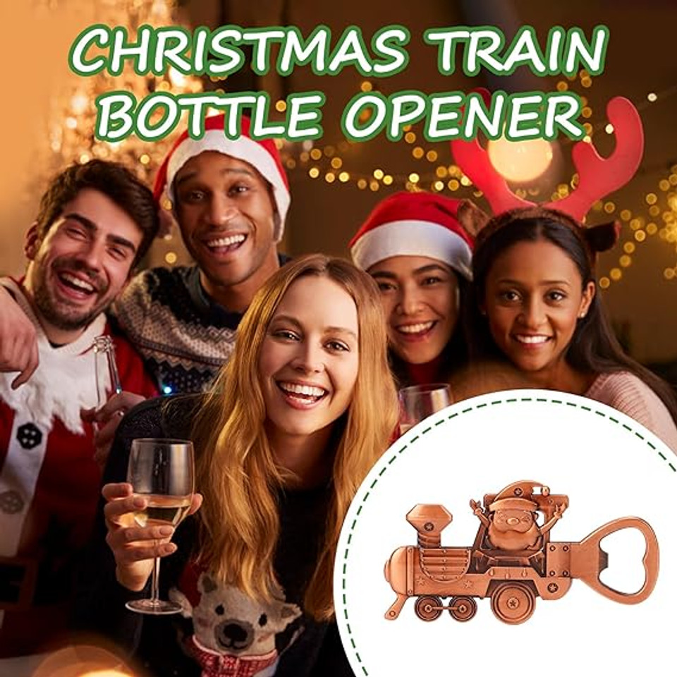 Christmas Train Bottle Opener, Bottle Opener Gifts for Men Special Unique, Christmas Santa's Train Shaped Bottle Opener, Fridge Magnet, Party Gift Ornaments for Christmas, Birthday (Bronze) Christmas Train Bottle Opener, Bottle Opener Gifts for Men Special Unique, Christmas Santa's Train Shaped Bottle Opener, Fridge Magnet, Party Gift Ornaments for Christmas, Birthday (Bronze)