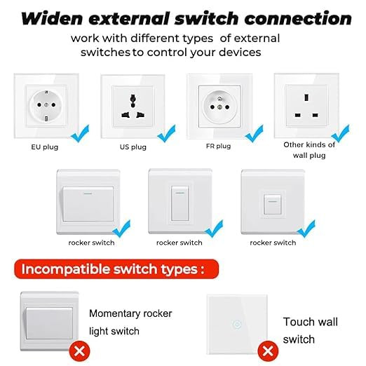 WiFi Smart Light Switch – Voice Control with Alexa, Google Assistant & IFTTT, Remote Access via Smart Life App