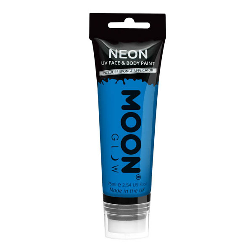 Moon Glow - 75Ml Neon Uv Face Paint With Sponge Applicator - Blue
