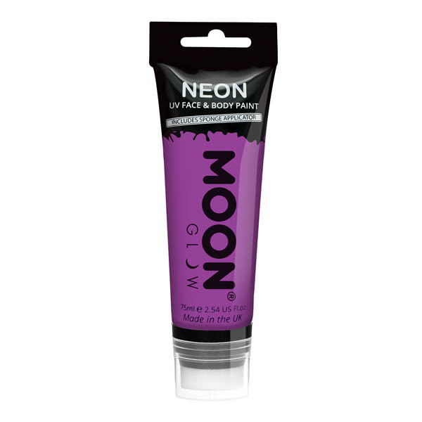 Moon Glow - 75Ml Neon Uv Face Paint With Sponge Applicator - Purple