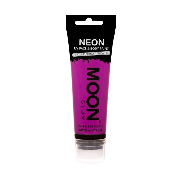 Moon Glow - 75Ml Neon Uv Face Paint With Sponge Applicator - Purple