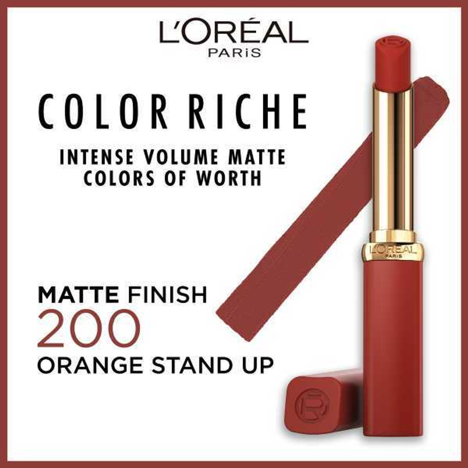 L'Orã©Al Paris Color Riche Volume Matte Lipstick 200 Orange Stand Up