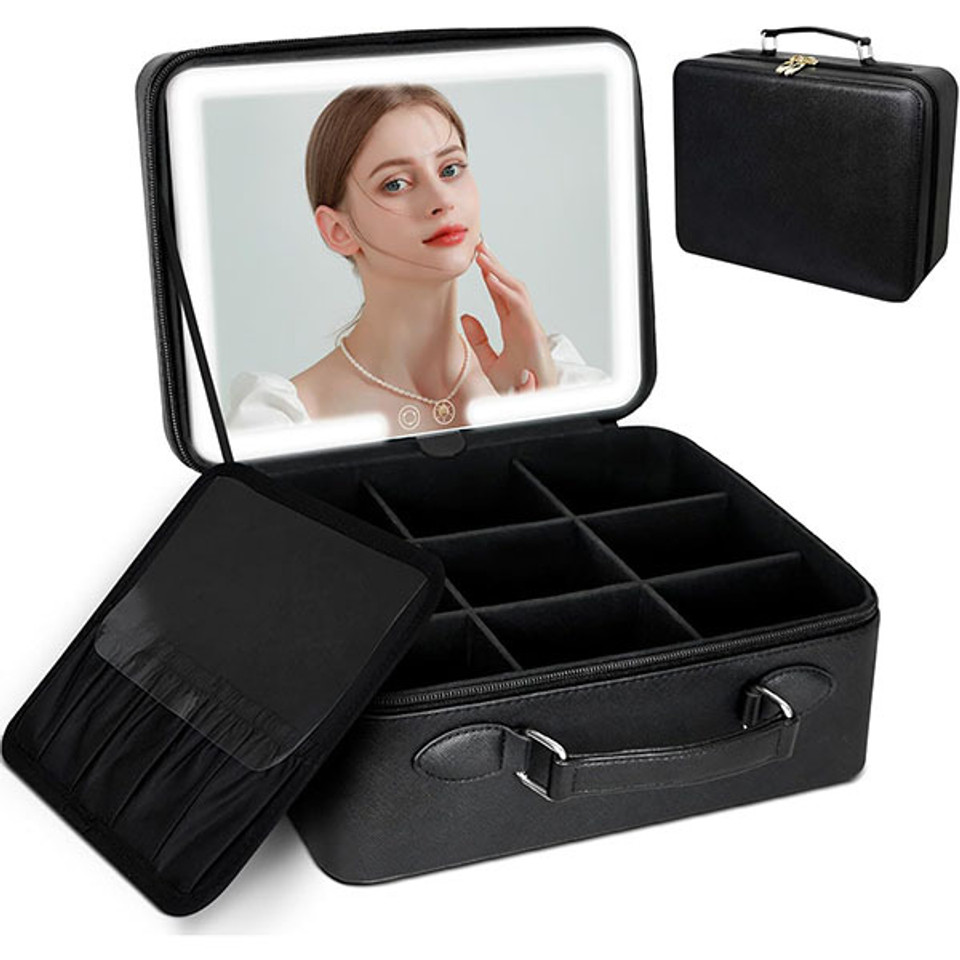Fascinate Makeup Bag With Lighted Mirror 27X11X20Cm Sm357A