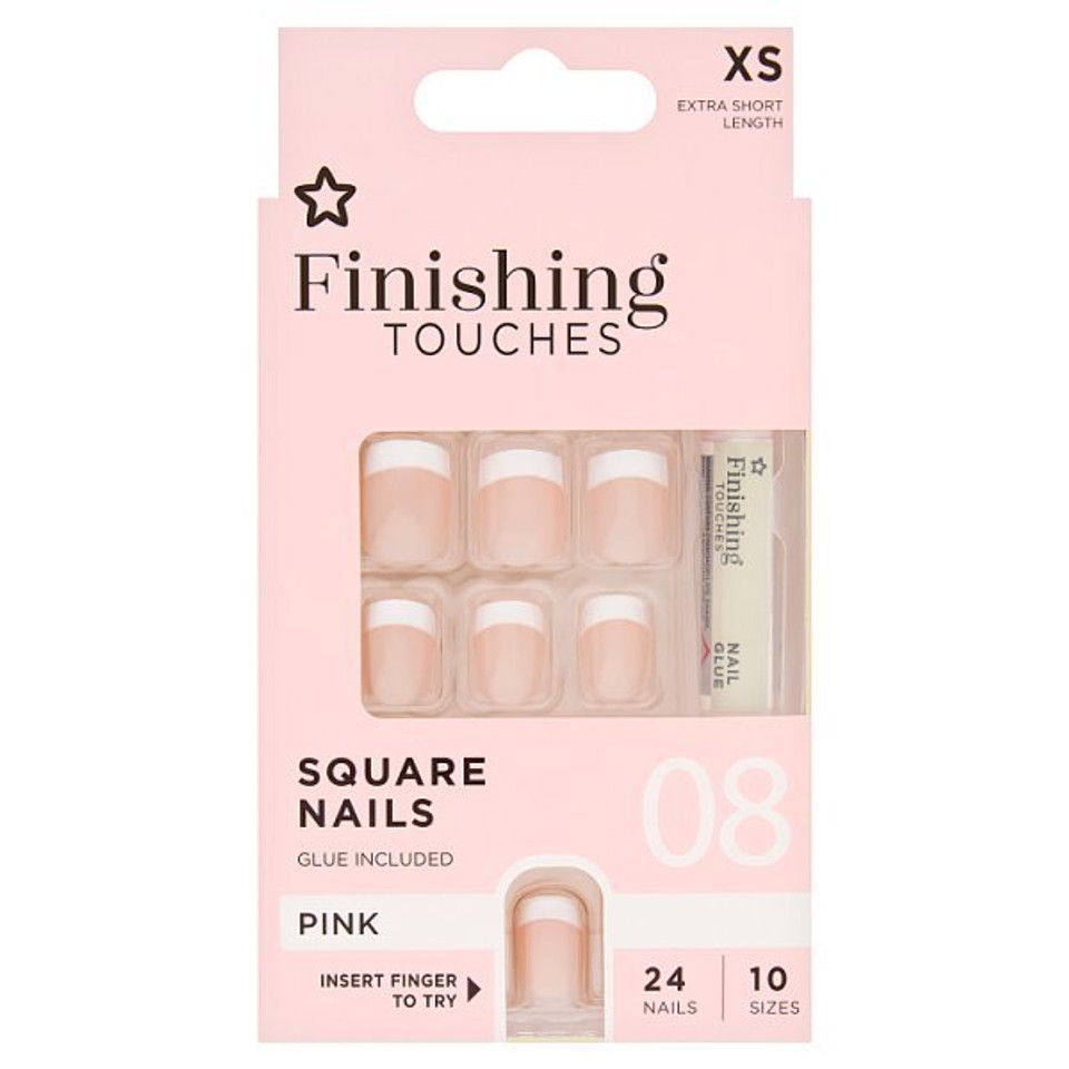 Finishing Touches Fake Nails Extra Short Pink