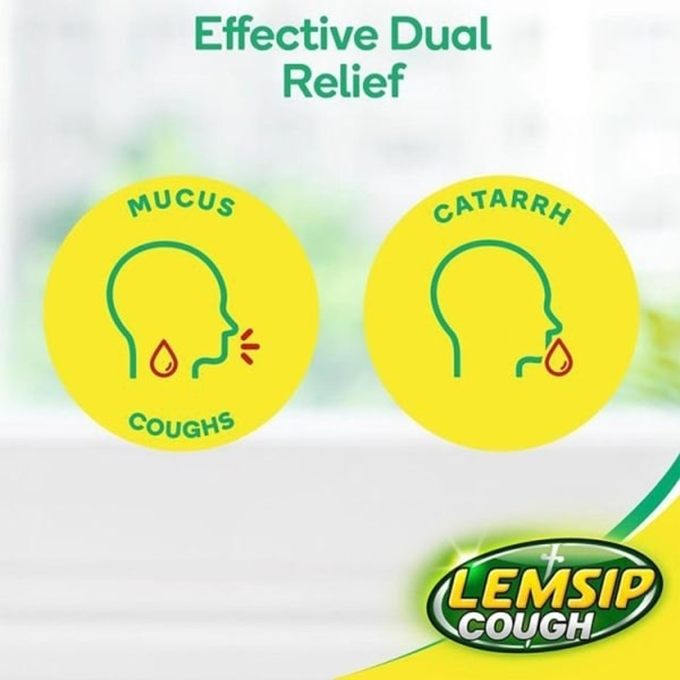 Lemsip Cough Liquid Mucus Cough & Catarrh Relief 180Ml