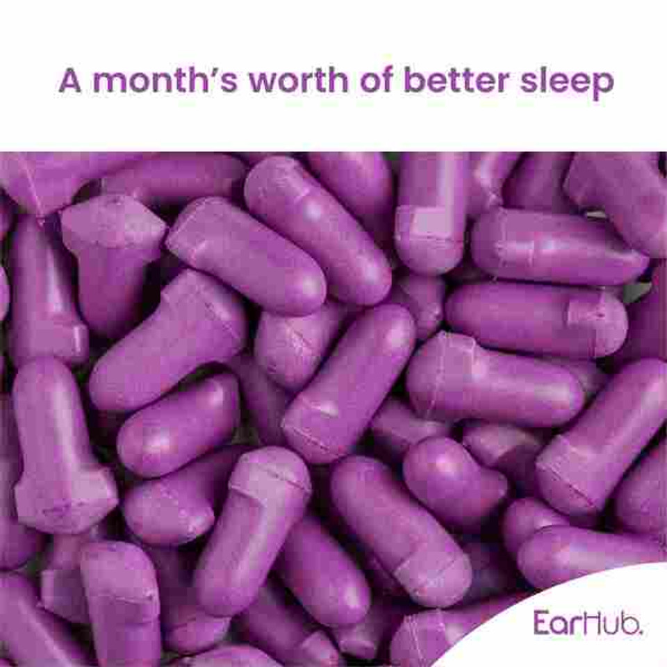 Earhub Premium Purple Soft Foam Earplugs 30 Pair