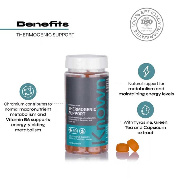 Known Nutrition Thermogenic Support Vegan Gummy Supplement X 60
