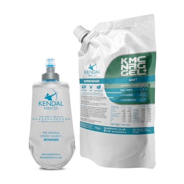 Kmc Nrg Gel+ Caffeine Energy Gel Mint Refill + Flask Bundle