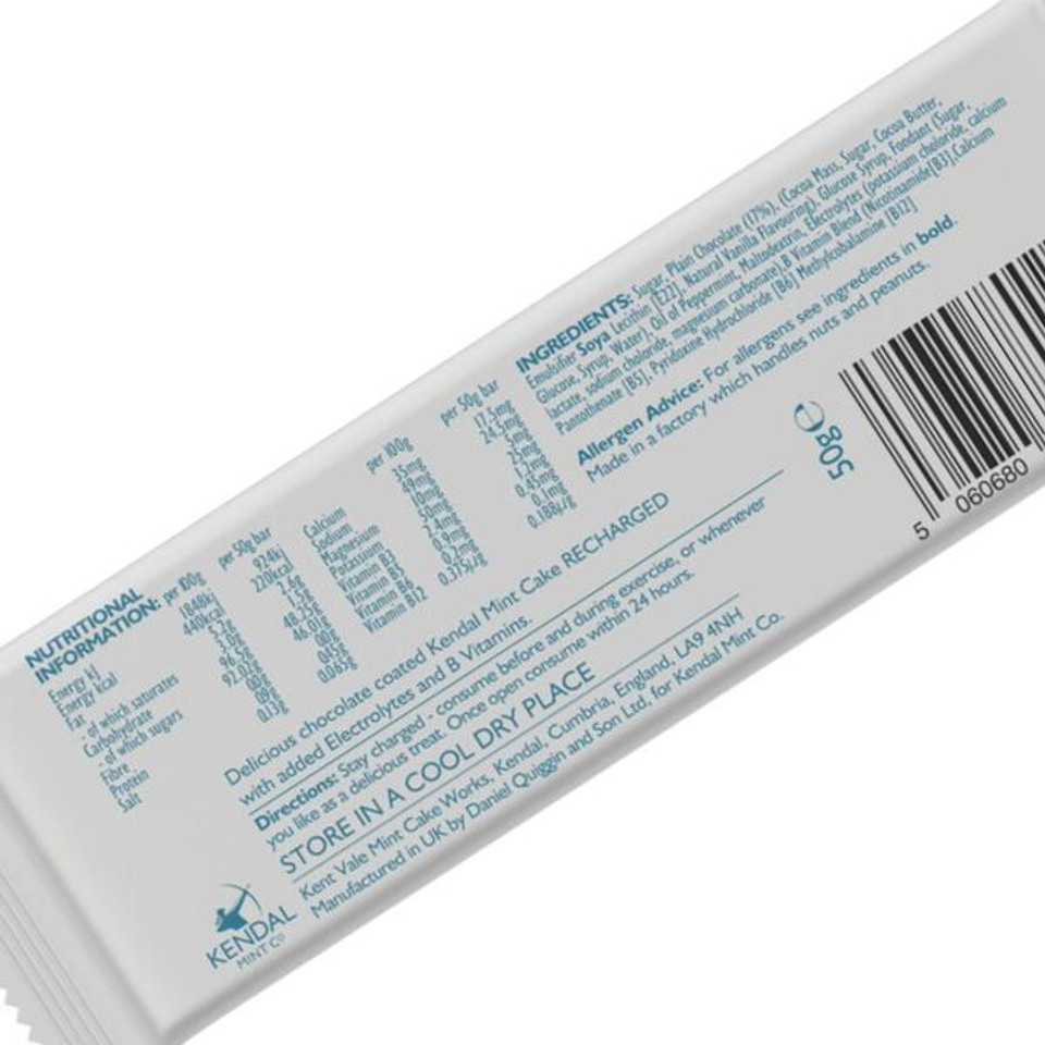 Kmc Nrg Bar Kendal Mint Cake Energy Bars Chocolate - 24