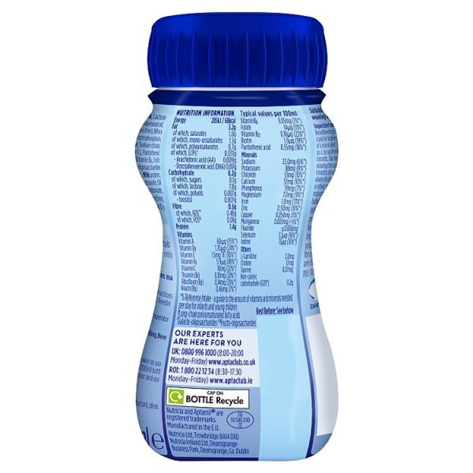 Aptamil 2 Follow On Baby Milk Formula Liquid 6-12 Mths 200Ml