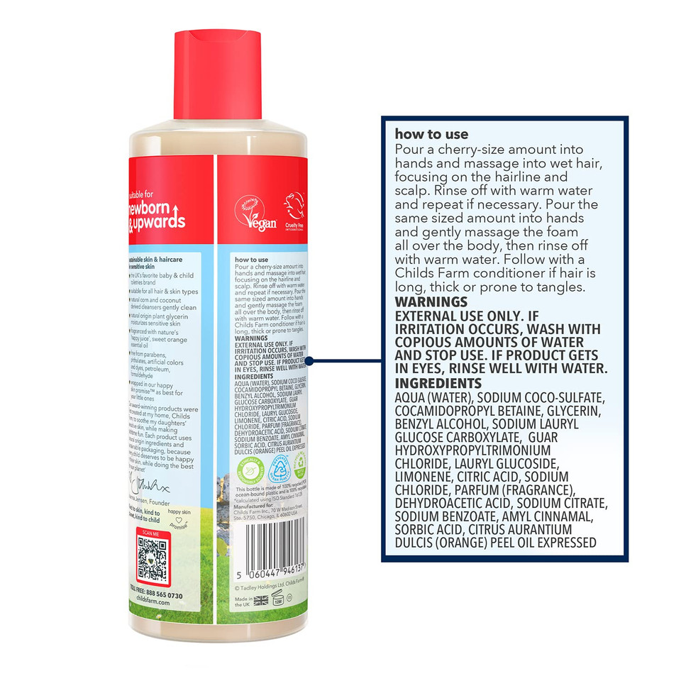 Childs Farm Hair & Body Wash Organic Sweet Orange 250Ml