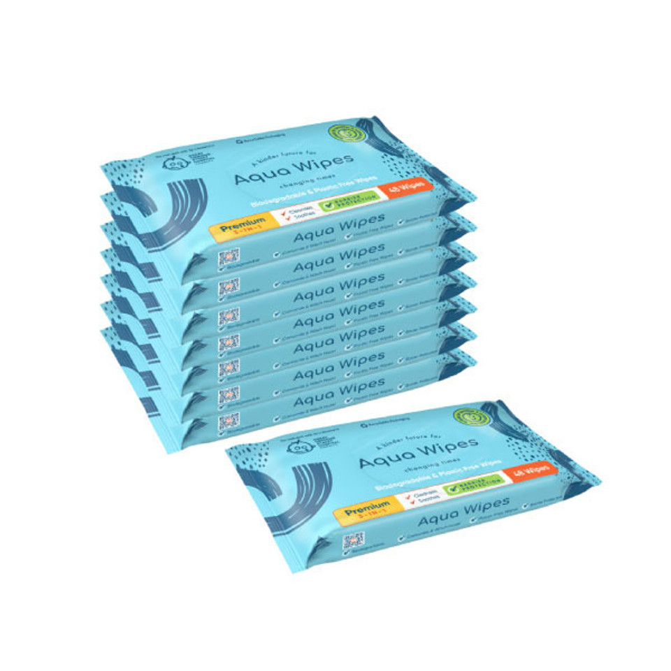 Aqua Wipes 3 In 1 Premium Wipe, 8 Pack