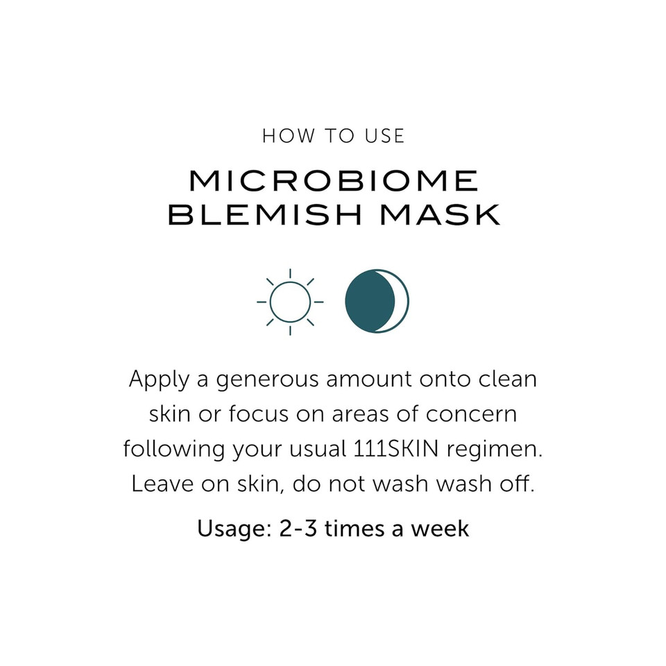 111Skin Microbiome Blemish Mask | Gentle Aha Exfoliator | Clear & Balance Complexion (2.53 Oz)