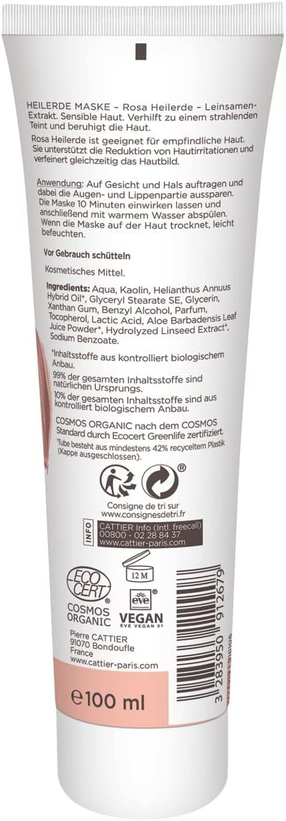 Cattier Rose Healing Clay Mask For Sensitive Skin