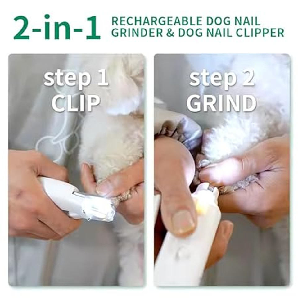 Pet Nail Clipper, LED Dog Nail Clippers with Nail Collect Box - Rechargeable and Recommended for Safer and Easier Nail Trimming of Dogs, Cats, and Other Pets-Nail Trimming Tool for Beginners