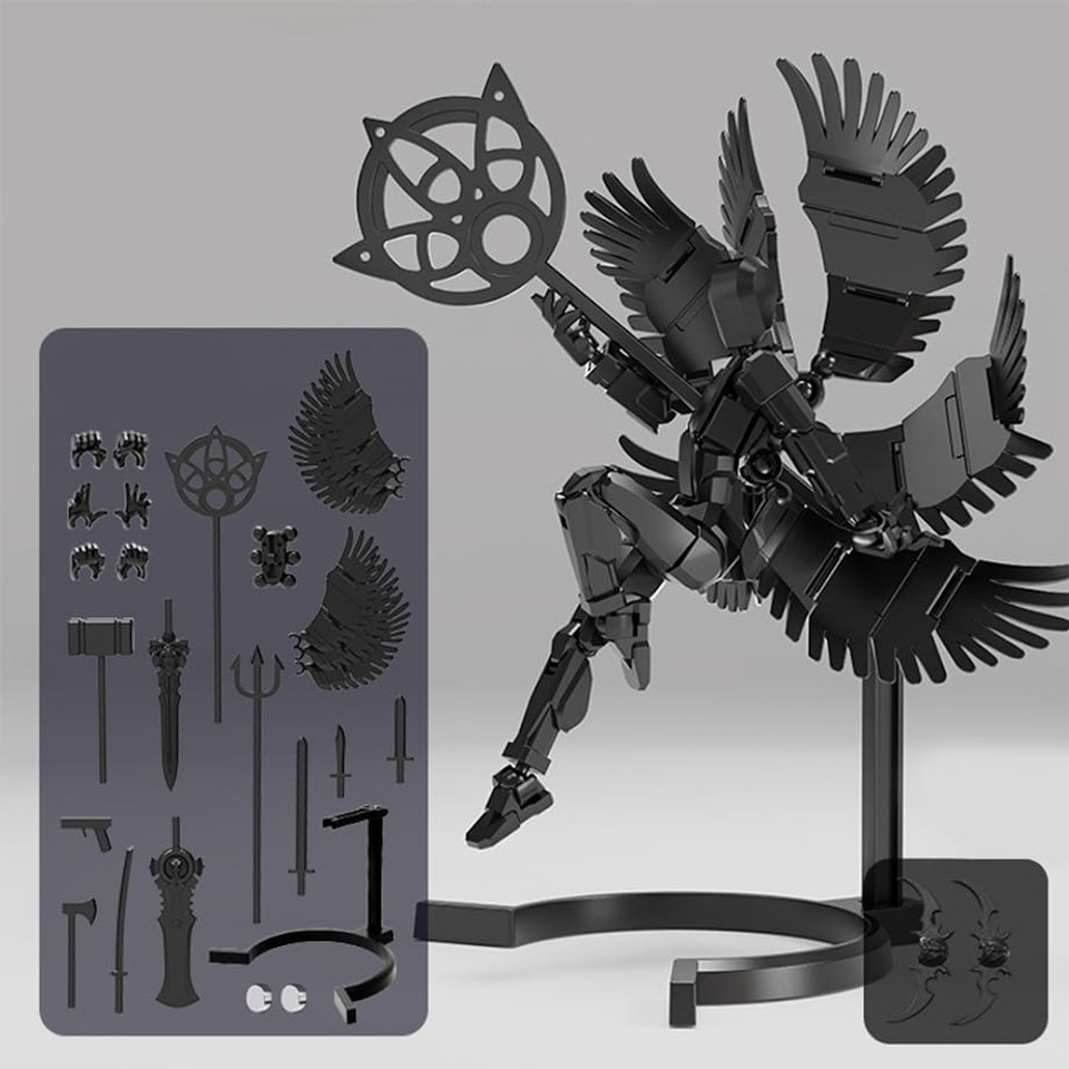 Titan 13T Action Figure Set Articulated 3D-Printed Golden Angel,for Collectors Desktop Decorations, Golden Angel with Tools Need Assemble
