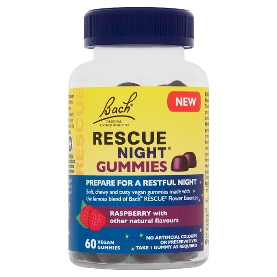 Bach" Rescue Nightâ® - 60 Gummiesvegan, Raspberry Flavoured