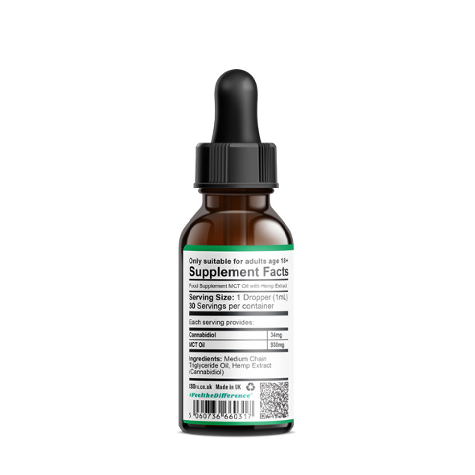 Cbdfx Cbd Oil Drops Natural Flavour - 1000Mg Cbd