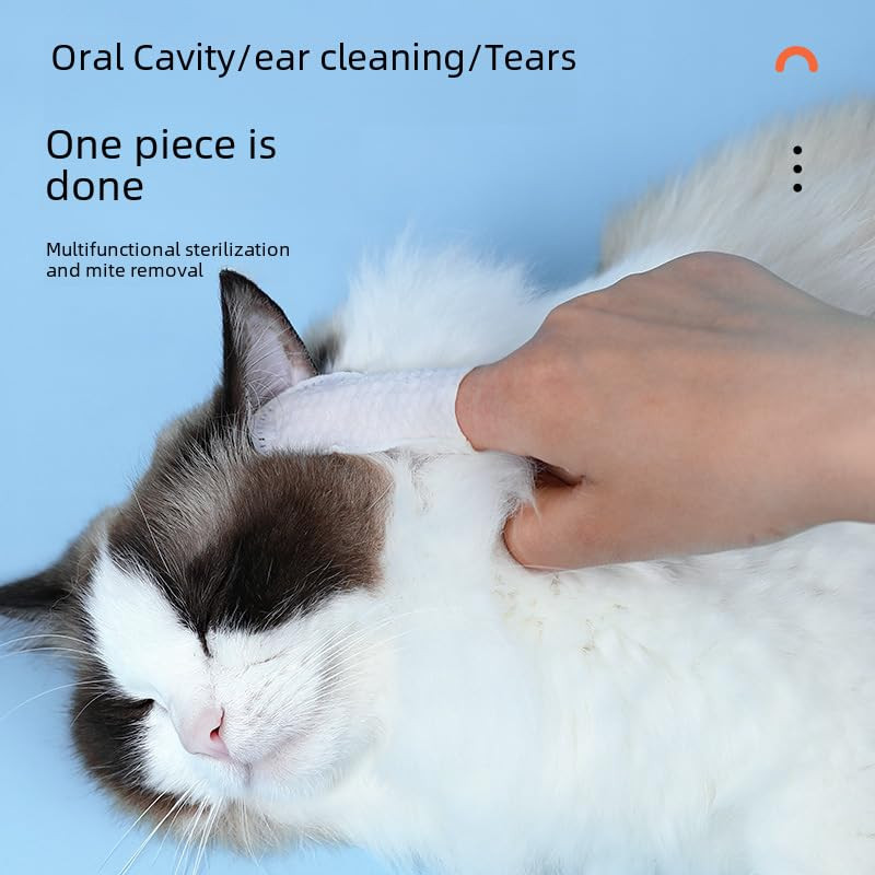 Dog&Cat Ear Care Wipes 50 Counts-Portable cat and Dog Ear Wipes, Disposable, Ear Dirt Cleaning, deodorizing and Refreshing