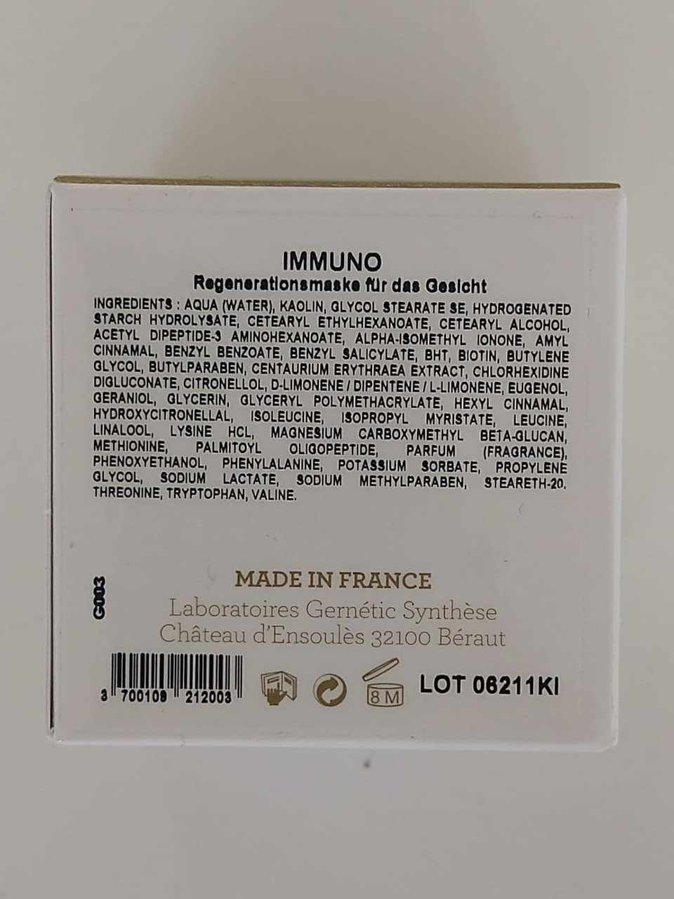 Gerne'Tic Immuno Restructuring Face Mask 2.1Oz