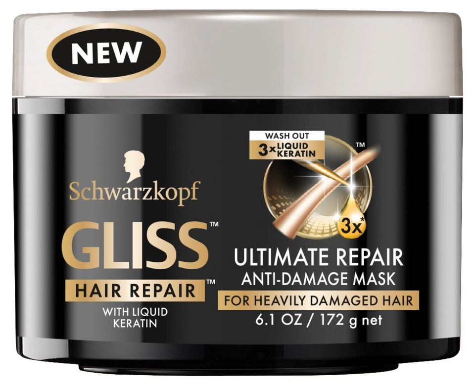 Gliss Mask Ultimate Repair Anti-Damage 6.1 Ounce Jar (180Ml) (2 Pack)