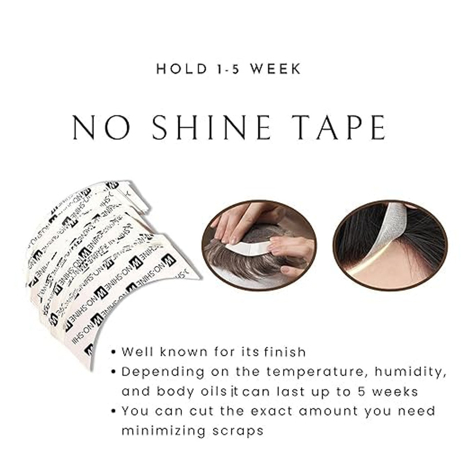 VALUEVIBES No-Shine Waterproof Hair System Tape – Double-Sided, All-Weather Adhesive for Natural Look & Easy Removal(5Pcs)