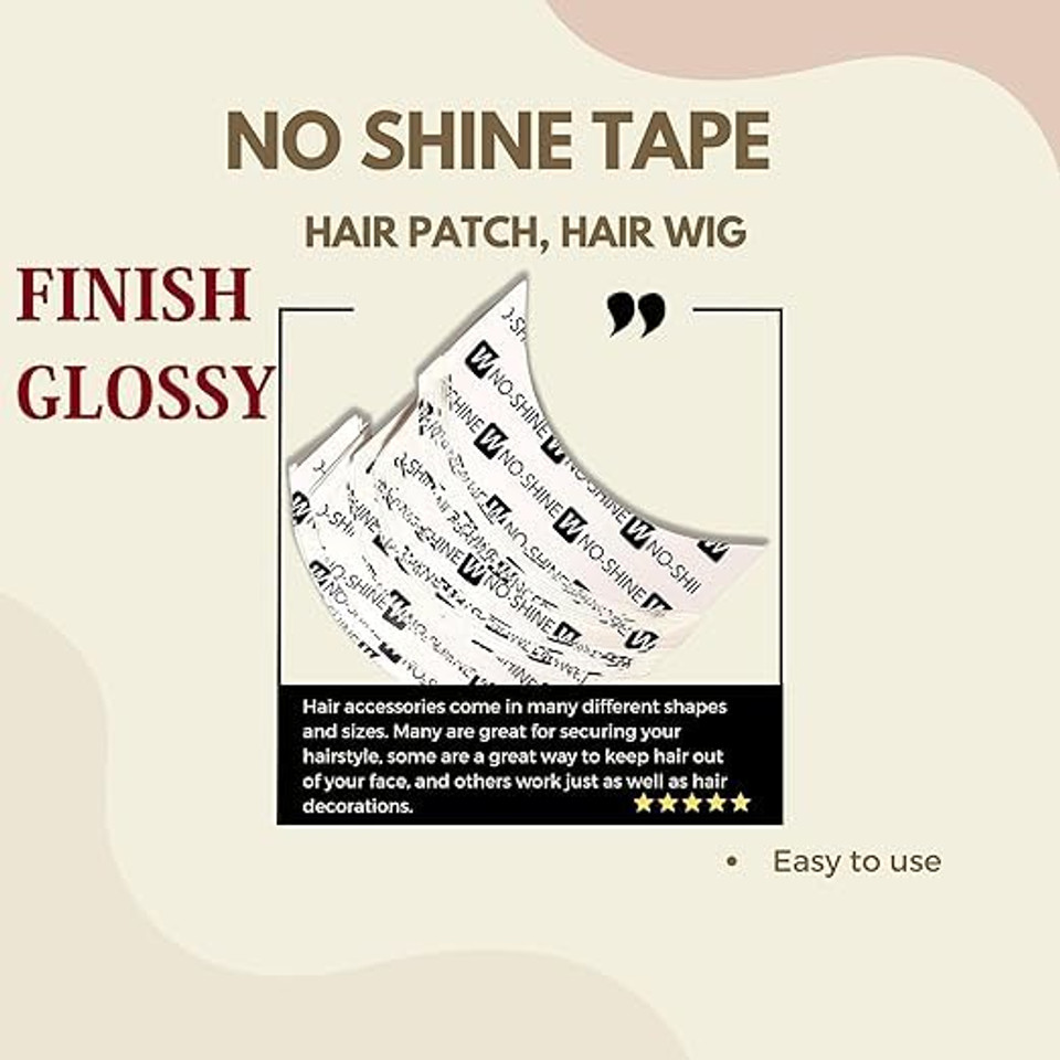 VALUEVIBES No-Shine Waterproof Hair System Tape – Double-Sided, All-Weather Adhesive for Natural Look & Easy Removal(5Pcs)